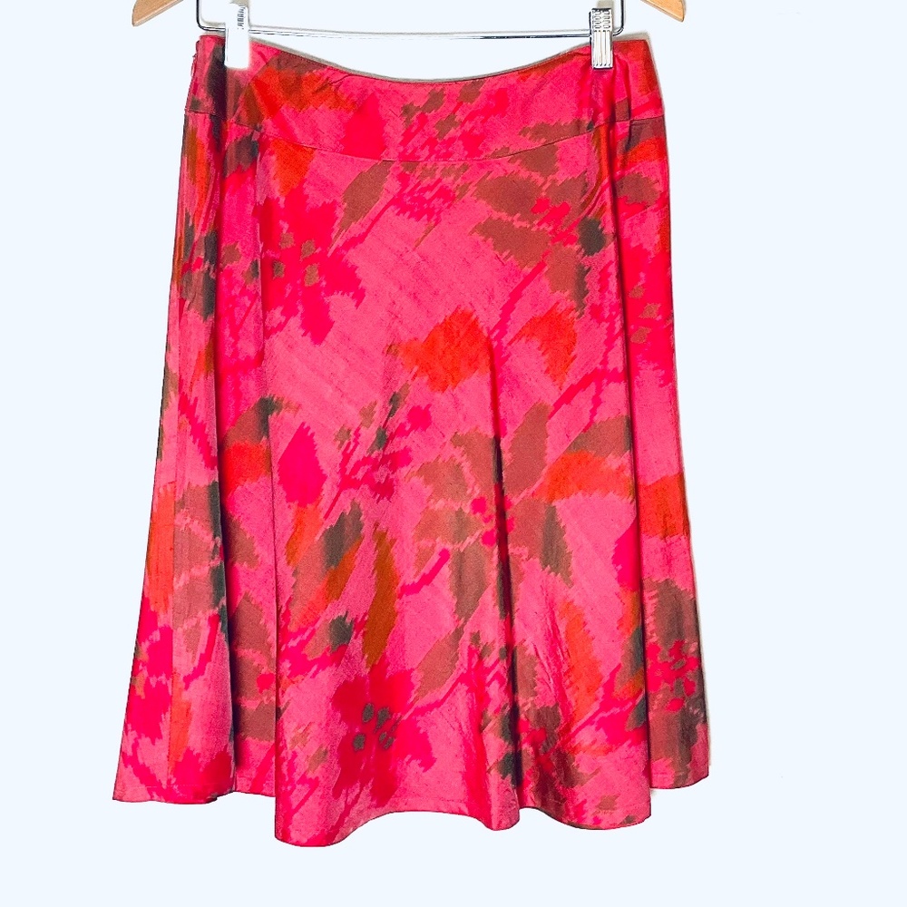 KAY UNGER Silk Floral Ikat Skirt Suit Sz 10 - Picture 3 of 3